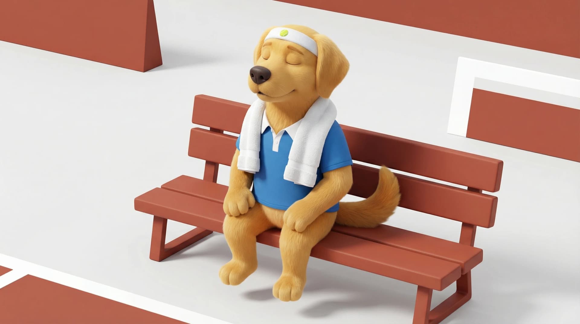 Joueur de tennis respirant profondément entre les points